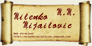 Milenko Mijailović vizit kartica